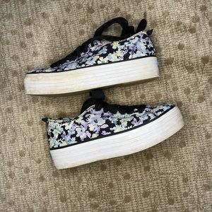 floral platform sneakers
